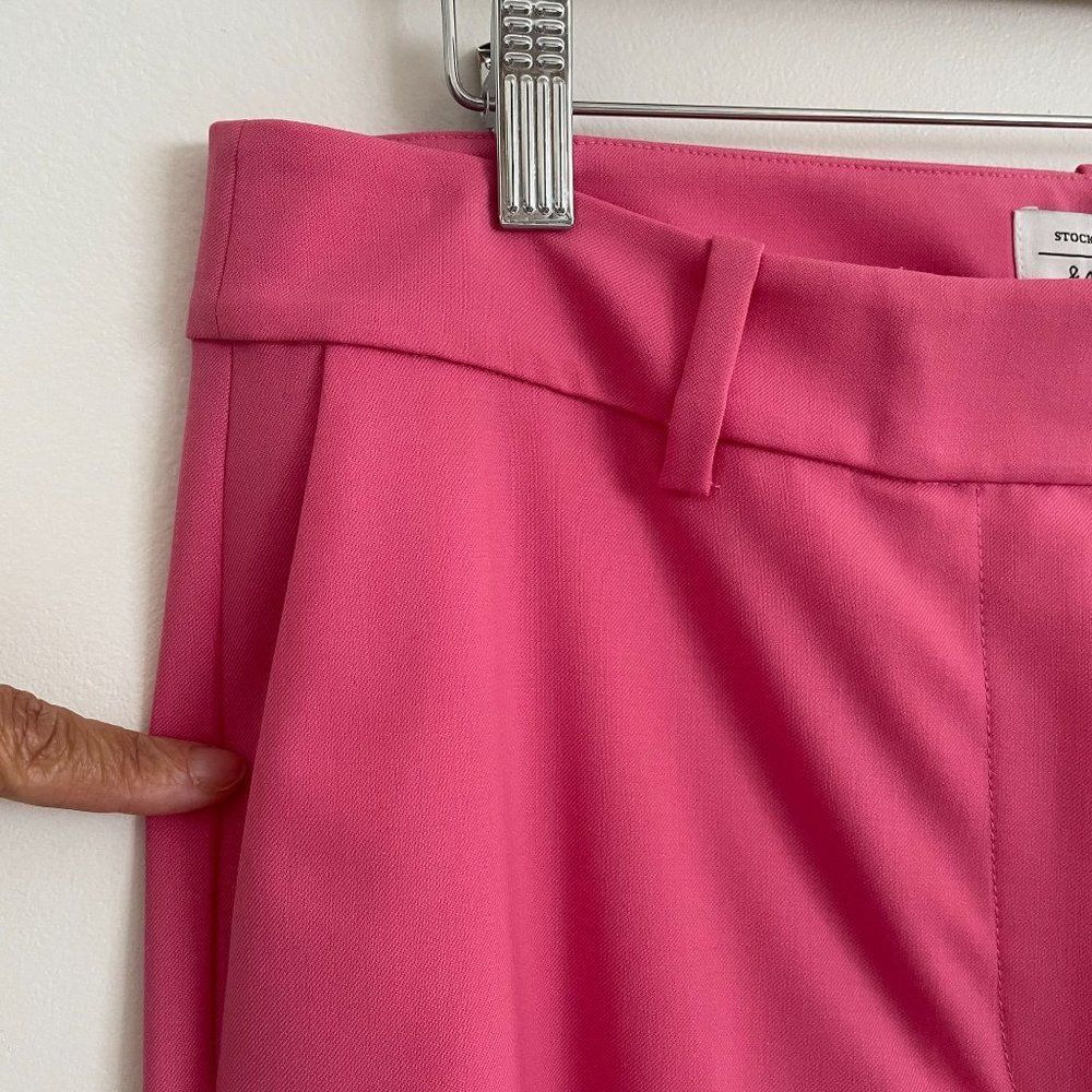 NWT & Other Stories Pink Trouser Pants High Rise Straight Leg Pockets US 8 - Picture 4 of 10